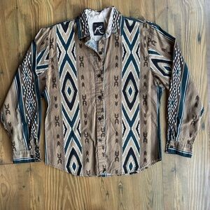 Vintage Roper Aztec Patterned Shirt Sz 7/8